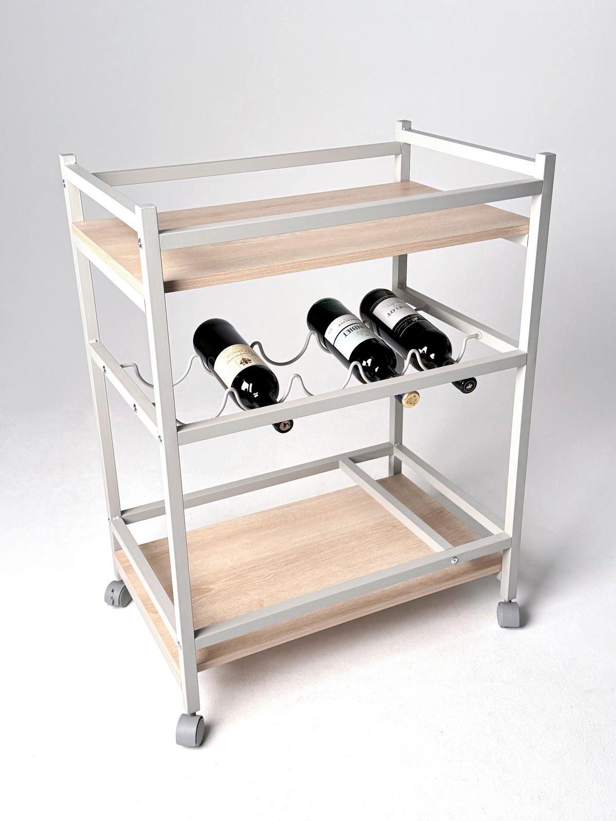 SERVIERWAGEN Eichefarben, Kaschmir  - Kaschmir/Eichefarben, Trend, Holzwerkstoff/Kunststoff (60/40/80cm)