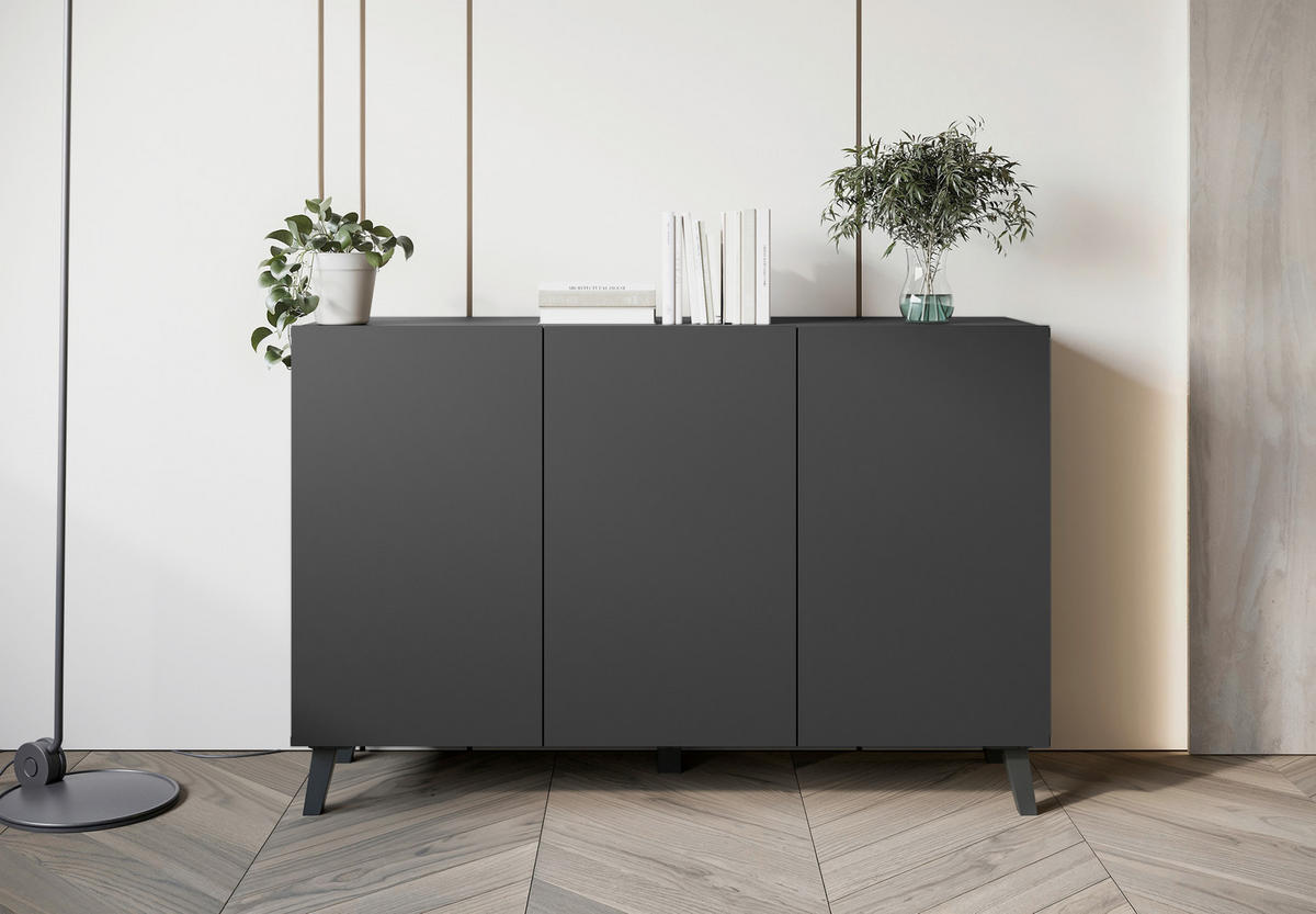 SIDEBOARD  in 120/76/39 cm  - Schwarz, Design, Holzwerkstoff/Kunststoff (120/76/39cm) - Livetastic