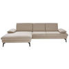 ECKSOFA in Mikrofaser, Chenille Ecru  - Ecru/Schwarz, Design, Textil/Metall (157/299cm) - Dieter Knoll