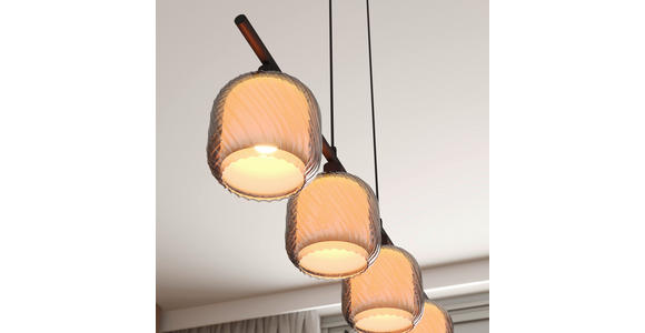 HÄNGELEUCHTE Asellus 100/15/150 cm  - Schwarz/Weiß, Basics, Glas/Metall (100/15/150cm) - Novel