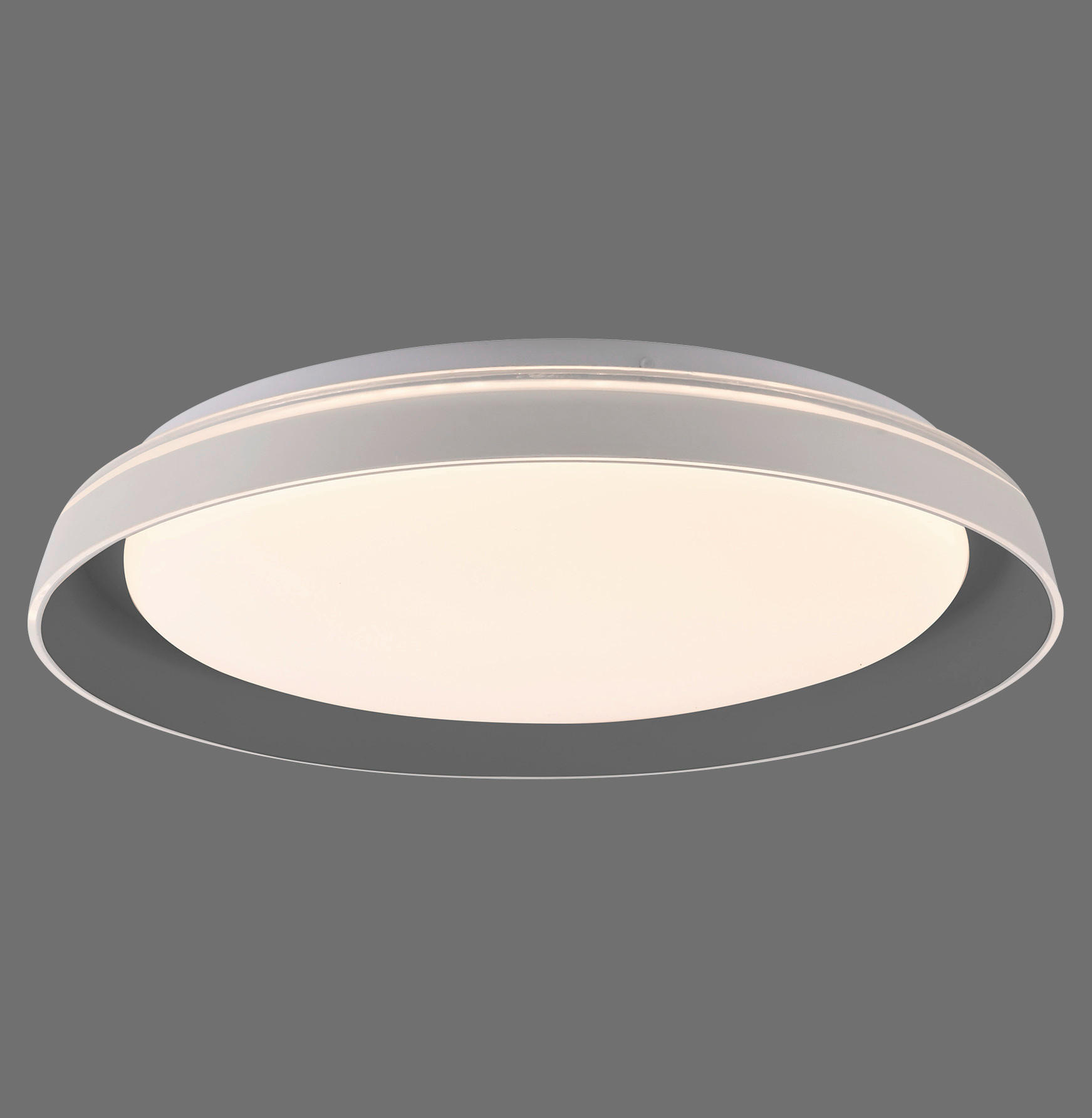 STROPNÉ LED SVIETIDLO, 43/43/8,5 cm - sivá, Design, kov/plast (43/43/8,5cm)