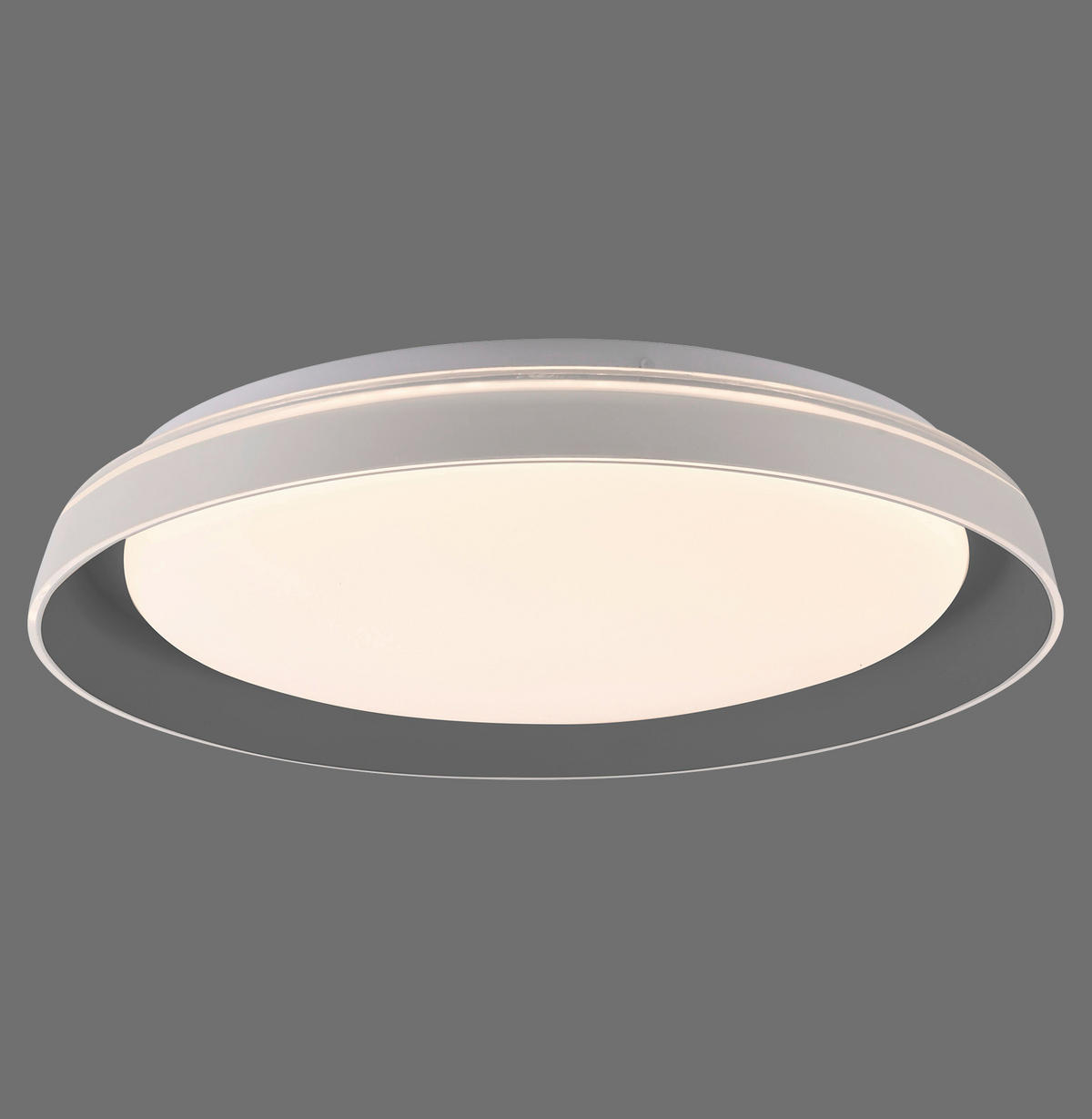 STROPNÍ LED SVÍTIDLO, 43/43/8,5 cm - šedá, Design, kov/plast (43/43/8,5cm)