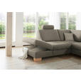 ECKSOFA in Mikrofaser Hellgrau  - Wildeiche/Beige, KONVENTIONELL, Holz/Textil (236/286cm) - Voleo