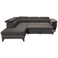 ECKSOFA Dunkelbraun Mikrovelours  - Dunkelbraun/Schwarz, KONVENTIONELL, Kunststoff/Textil (231/274cm) - Carryhome