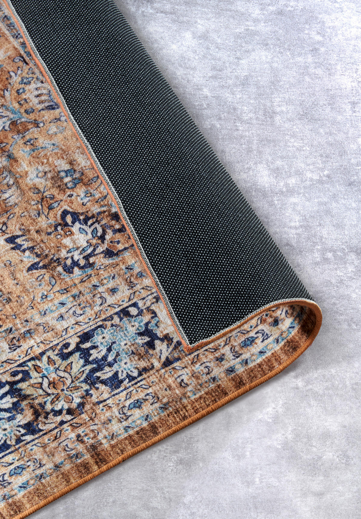 VINTAGE-TEPPICH 80/150/150 cm Asya Dunkelblau, Kupferfarben  - Dunkelblau/Kupferfarben, Design, Kunststoff/Textil (80/150/150cm)