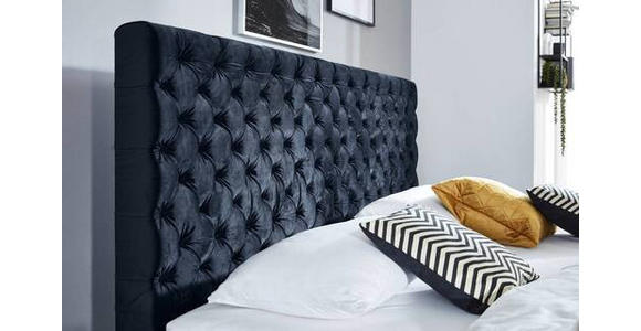 BOXSPRINGBETT 160/200 cm  in Dunkelblau  - Chromfarben/Dunkelblau, Design, Textil/Metall (160/200cm) - Xora