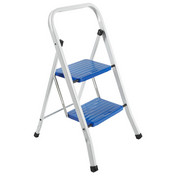 KLAPPTRITTLEITER - Blau/Weiß, Basics, Metall (79,5/47,7/52cm) - Homeware