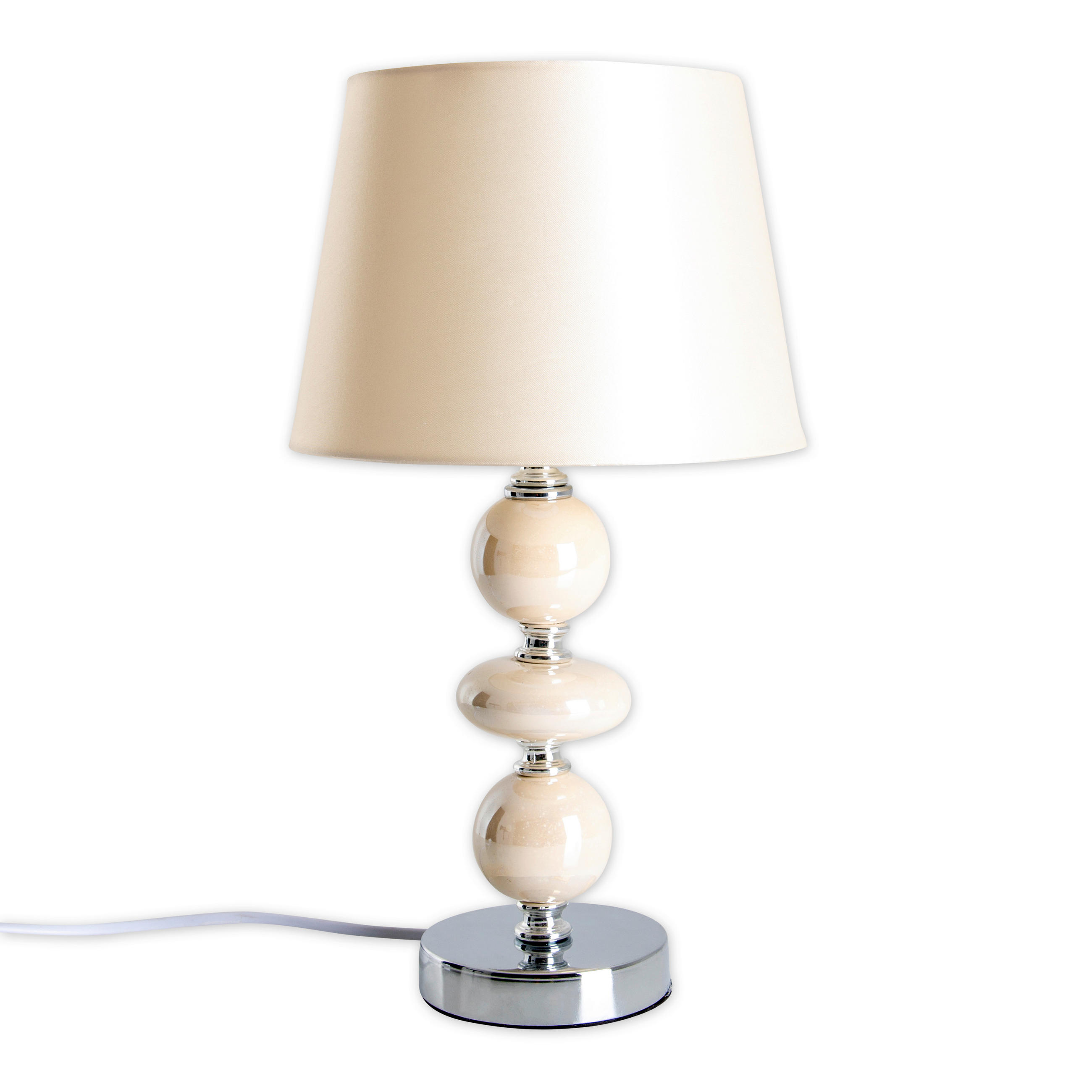 TISCHLEUCHTE ARAGA 20/36 cm   - Chromfarben/Beige, Design, Keramik/Textil (20/36cm) - Näve