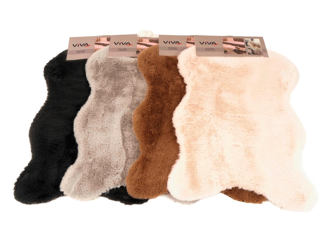 KRZNENI TEPIH 60/90 cm siva - siva, Basics, koža/tekstil (60/90cm)