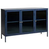 SIDEBOARD  in 132/85/40 cm  - Goldfarben/Dunkelblau, Design, Glas/Metall (132/85/40cm) - Lomoco