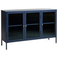SIDEBOARD  in 132/85/40 cm  - Goldfarben/Dunkelblau, Design, Glas/Metall (132/85/40cm) - Lomoco
