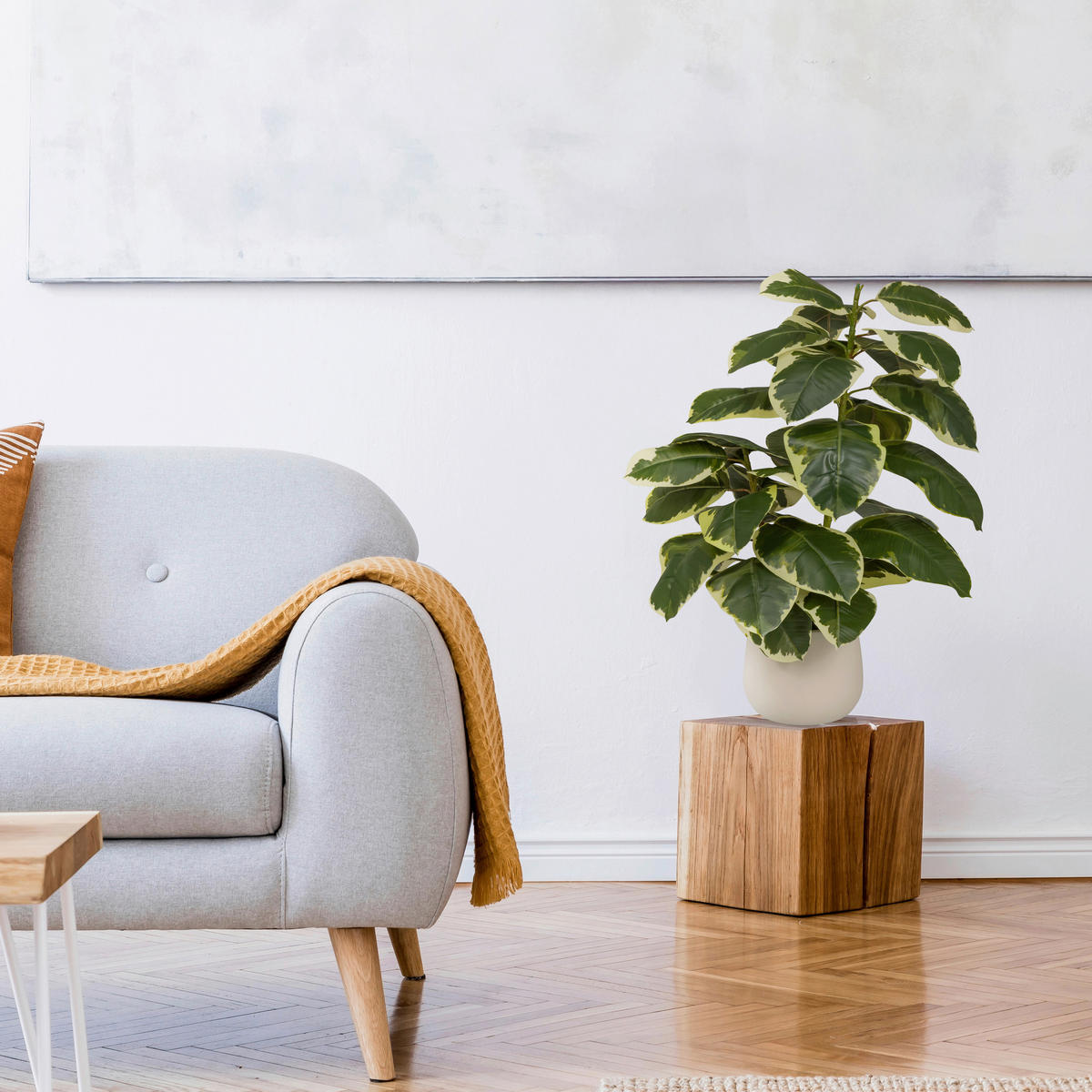 KUNSTPFLANZE  - Dunkelgrün/Creme, MODERN, Kunststoff/Metall (60/85/55cm) - MID.YOU