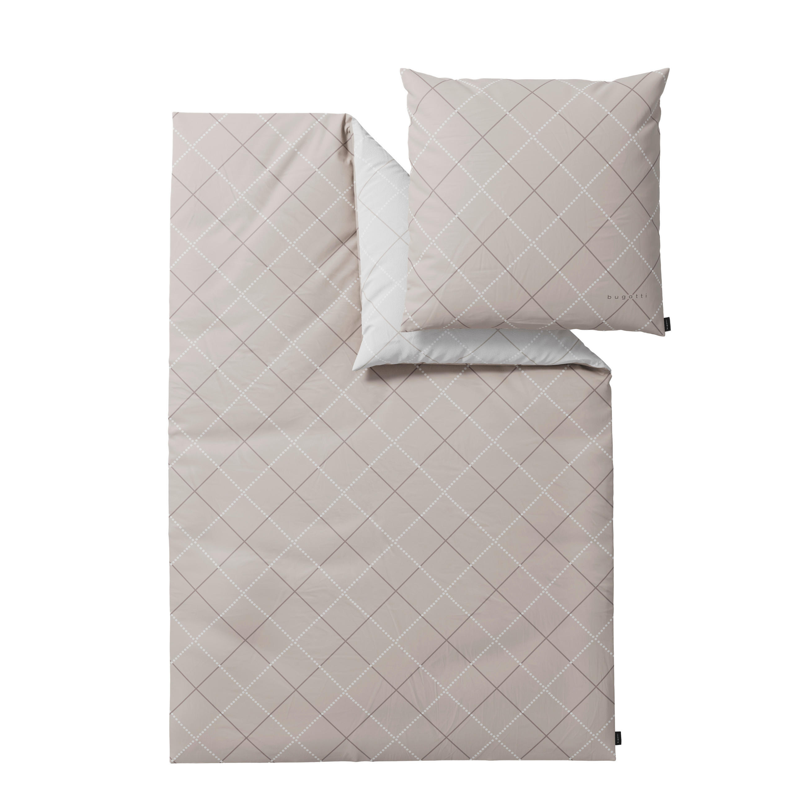 BETTWÄSCHE 2-teilig Flanell, Makosatin 140/200 cm  - Beige, Basics, Textil (140/200cm) - Bugatti