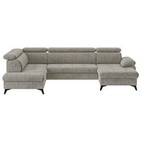 WOHNLANDSCHAFT in Schlammfarben  - Schlammfarben/Schwarz, Textil/Metall (207/324/166cm) - MID.YOU
