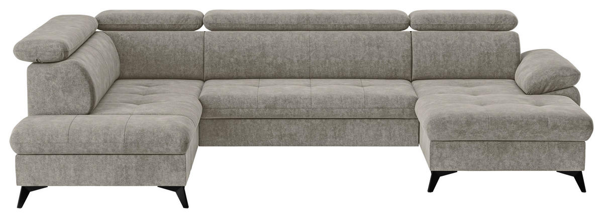 WOHNLANDSCHAFT in Schlammfarben  - Schlammfarben/Schwarz, Textil/Metall (207/324/166cm) - MID.YOU