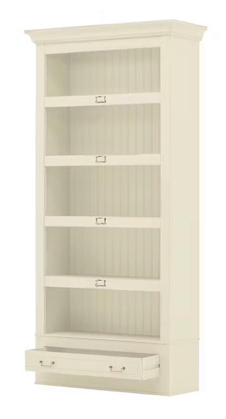 REGAL Pinie massiv Weiß  - Bronzefarben/Weiß, LIFESTYLE, Holz/Metall (117/238,5/46,5cm) - Livetastic