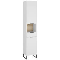 HOCHSCHRANK 38/195/32 cm  - Eichefarben/Schwarz, KONVENTIONELL, Holzwerkstoff/Metall (38/195/32cm) - home24