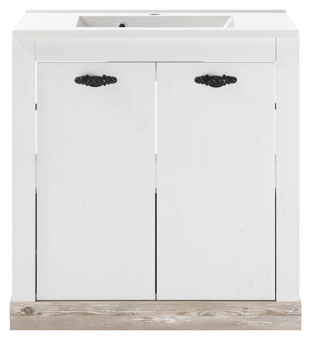 BADEZIMMER 3-teilig  in  - Schwarz/Weiß, Design, Holzwerkstoff/Metall (143/200/46cm) - MID.YOU