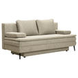 SCHLAFSOFA in Webstoff Beige  - Beige/Schwarz, Design, Kunststoff/Textil (200/90/100cm) - Venda