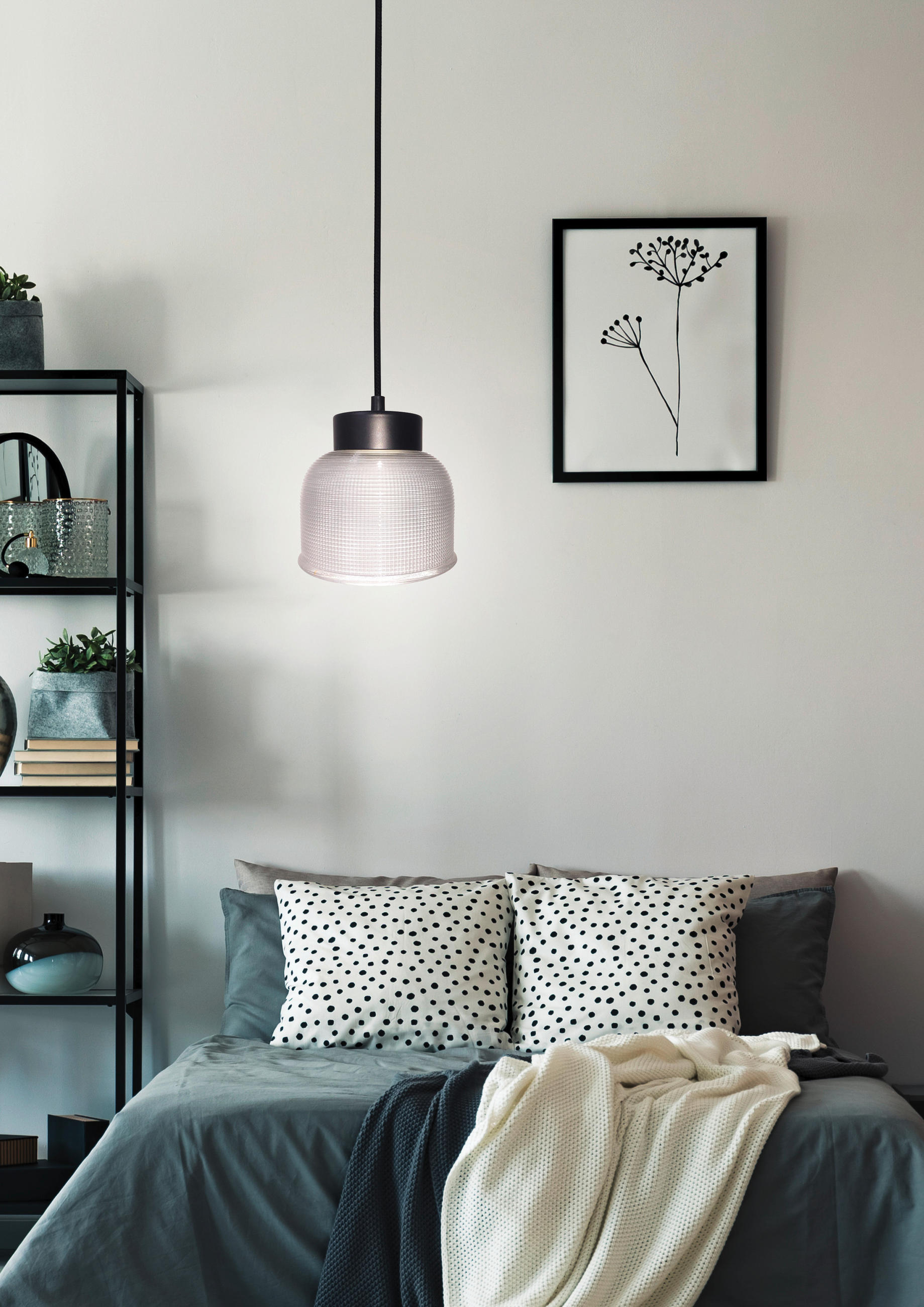 PENDELLEUCHTE 14.5/14.5/90 cm  - Transparent/Schwarz, Design, Glas/Metall (14.5/14.5/90cm)