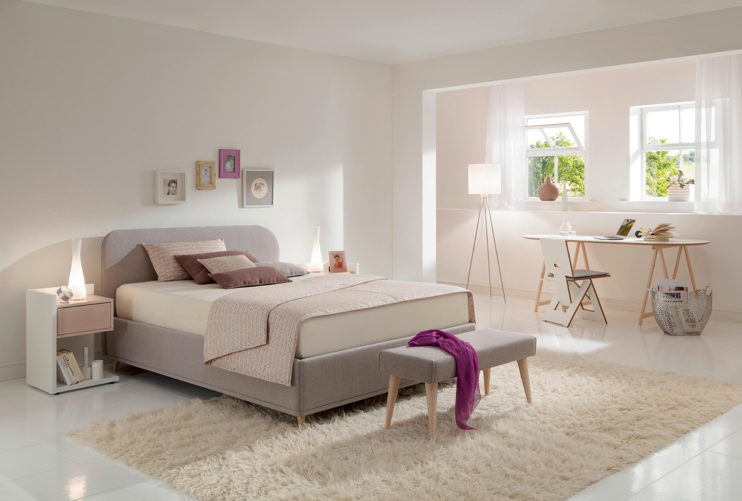 BOXSPRINGBETT 180/200 cm  in Beige  - Beige/Schwarz, Design, Kunststoff/Textil (180/200cm) - RUF Betten