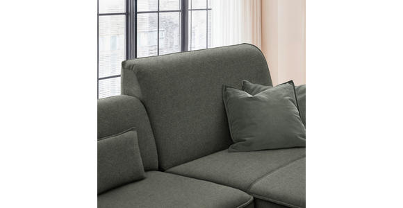 ECKSOFA  in Flachgewebe Dunkelgrün  285/190 cm  - Dunkelgrün/Schwarz, Design, Textil/Metall (285/190cm) - Johann Jakob