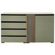 SIDEBOARD Schwarz, Wildeiche, Schilfgrün 167/92/45 cm - Schilfgrün/Wildeiche, Design, Holz/Holzwerkstoff (167/92/45cm) - Moderano