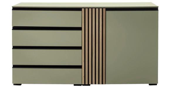 SIDEBOARD Schwarz, Wildeiche, Schilfgrün 167/92/45 cm - Schilfgrün/Wildeiche, Design, Holz/Holzwerkstoff (167/92/45cm) - Moderano