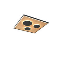 PLAFONIERĂ CU LED - culoare lemn arin/negru, Natur, plastic/lemn (60/60/6,5cm) - Wofi