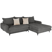 ECKSOFA WAVE Grau Struktur  - Beige/Schwarz, MODERN, Textil/Metall (266/189cm) - MID.YOU