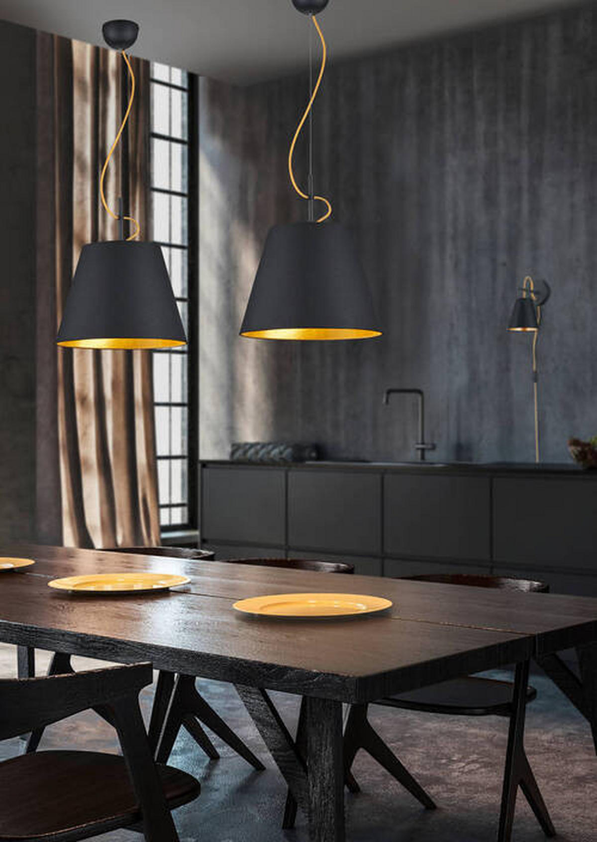 WANDLEUCHTE   - Goldfarben/Schwarz, Design, Metall (26,5/15/19,5cm) - Trio Leuchten