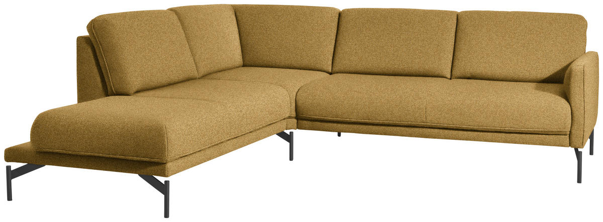 ECKSOFA in Flachgewebe, Struktur Gelb, Grün  230/254 cm  - Anthrazit/Gelb, Design, Textil/Metall (230/254cm) - Johann Jakob