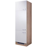 GERÄTEUMBAUSCHRANK 60/200/57 cm  in Weiß, Sonoma Eiche  - Alufarben/Weiß, KONVENTIONELL, Holzwerkstoff/Kunststoff (60/200/57cm) - FlexWell