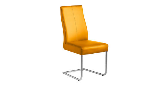 SCHWINGSTUHL Lederlook Edelstahlfarben, Gelb - Edelstahlfarben/Gelb, Design, Textil/Metall (46/97/59cm) - Valnatura