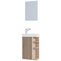 GÄSTEBAD - Weiss/Sonoma Eiche, Modern, Glas/Keramik (40cm) - MID.YOU
