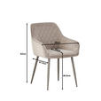 ARMLEHNSTUHL  in Eisen Samt  - Taupe, Design, Textil/Metall (56/82.5/61.5cm) - Novel