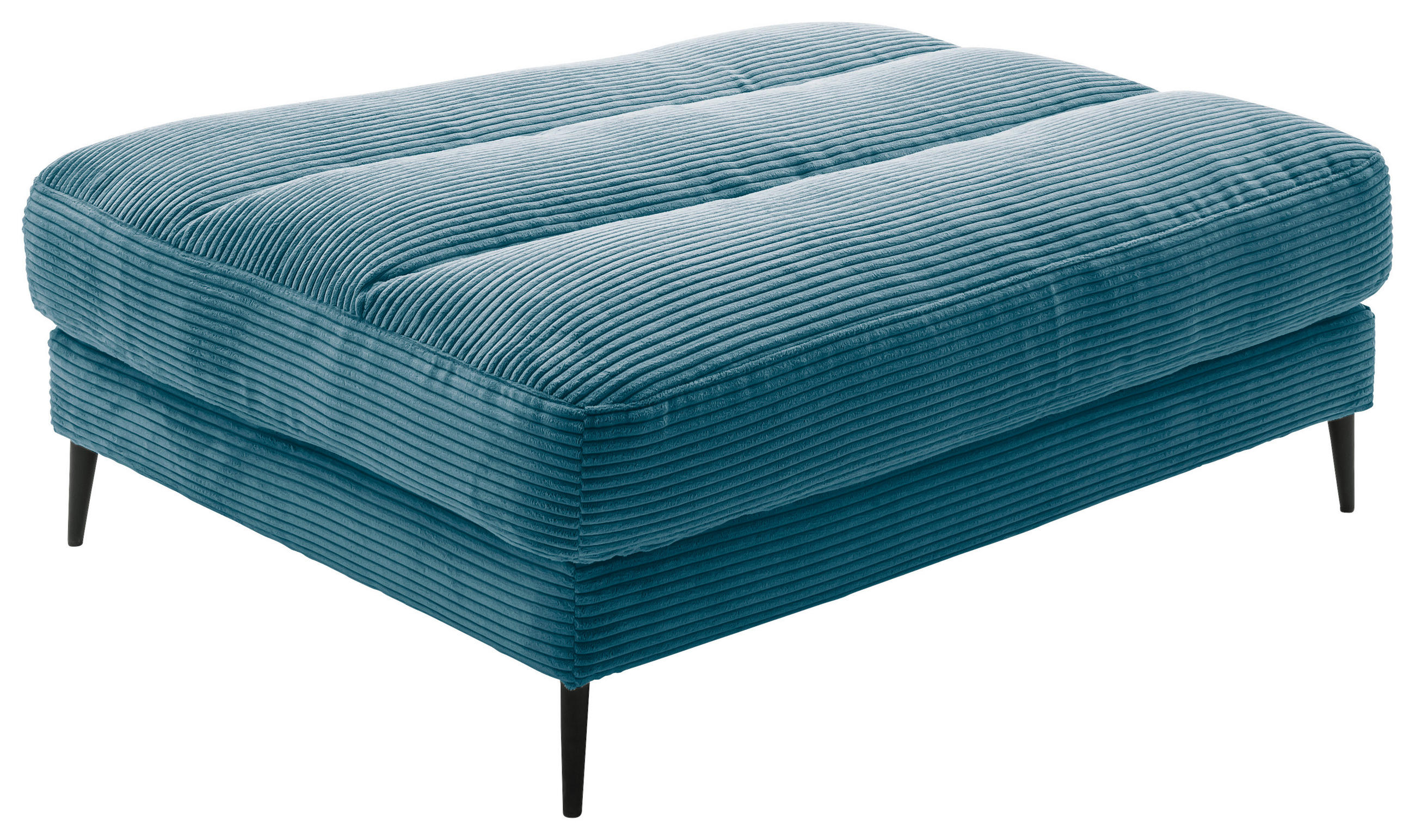 HOCKERBANK 90/83/125 cm Cord Petrol Metall  - Petrol/Schwarz, Design, Textil/Metall (90/83/125cm) - Dieter Knoll