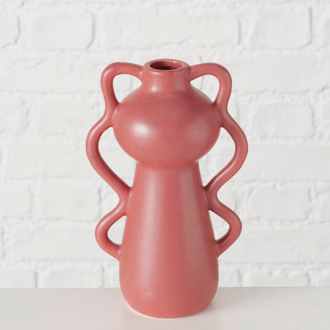 VASE 21 cm  - Dunkelrosa, Basics, Keramik (13/8,5/21cm) - Boltze Home