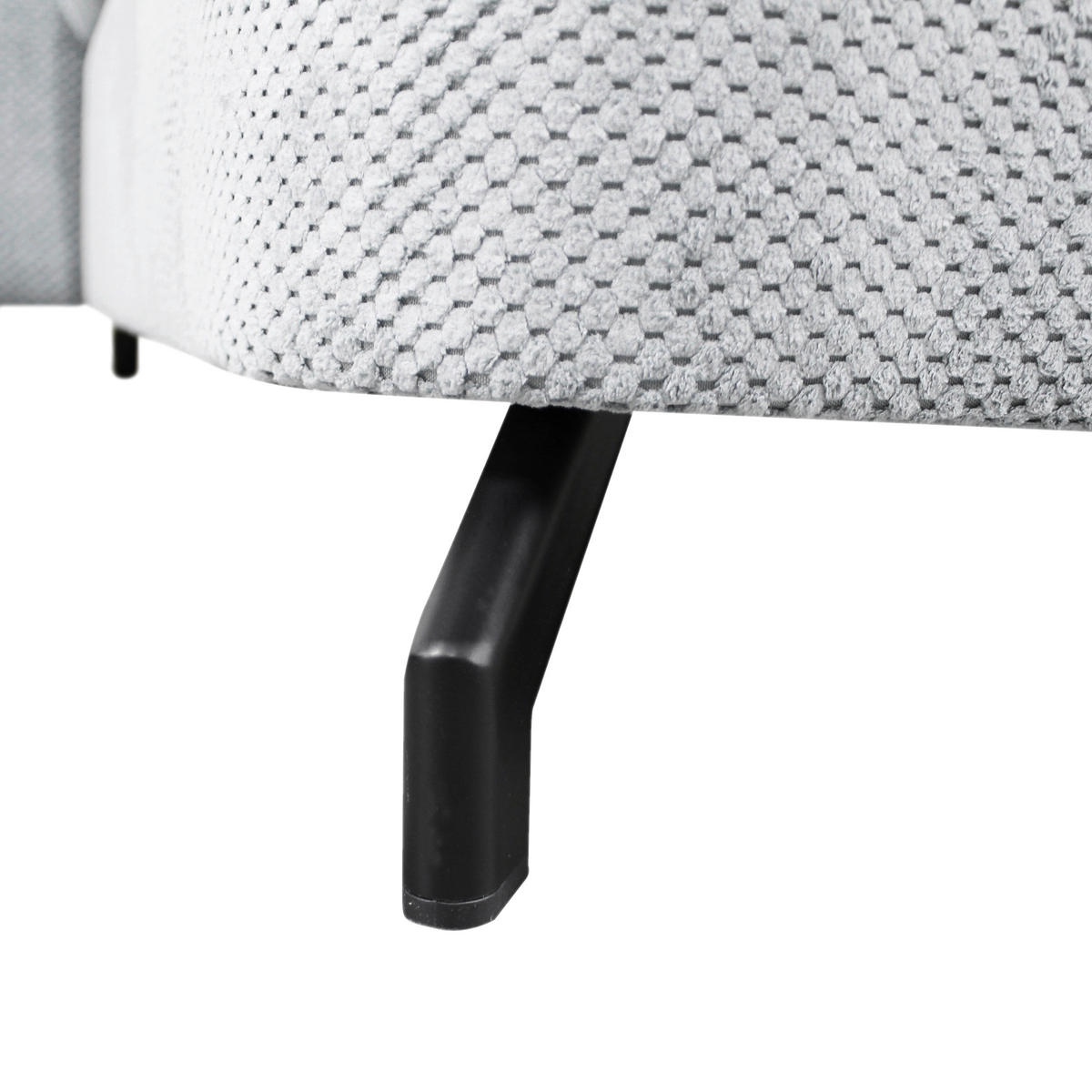 ECKSOFA OMEGA in Chenille Grau  186/280 cm  - Schwarz/Grau, Design, Textil/Metall (186/280cm) - MID.YOU