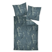 BETTWÄSCHE Moments Makosatin 155/220 cm  - Blau/Beige, Design, Textil (155/220cm) - Janine