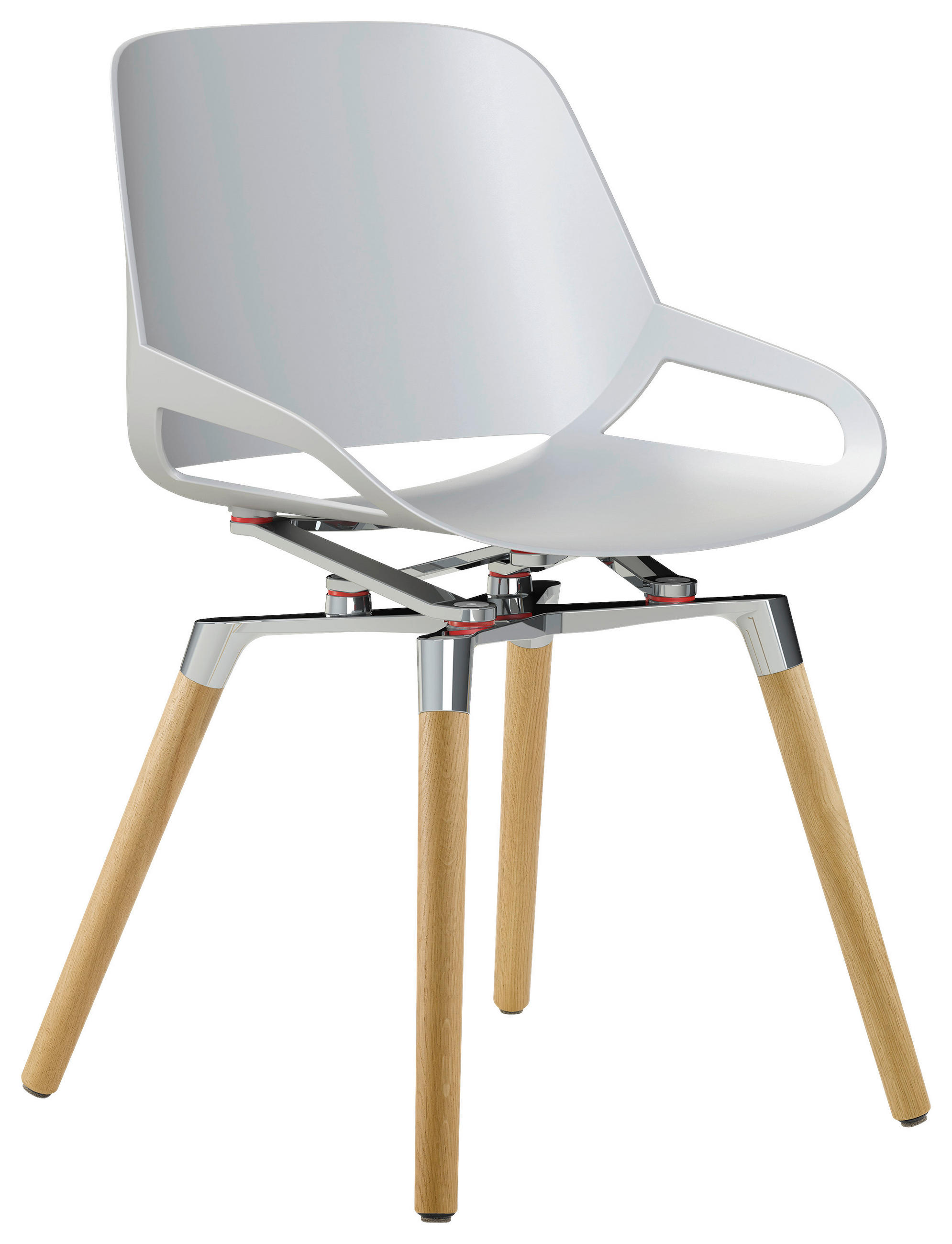 BESUCHERSTUHL in Weiß, Eichefarben, Chromfarben - Chromfarben/Eichefarben, Basics, Holz/Kunststoff (50/72/52cm) - Aeris