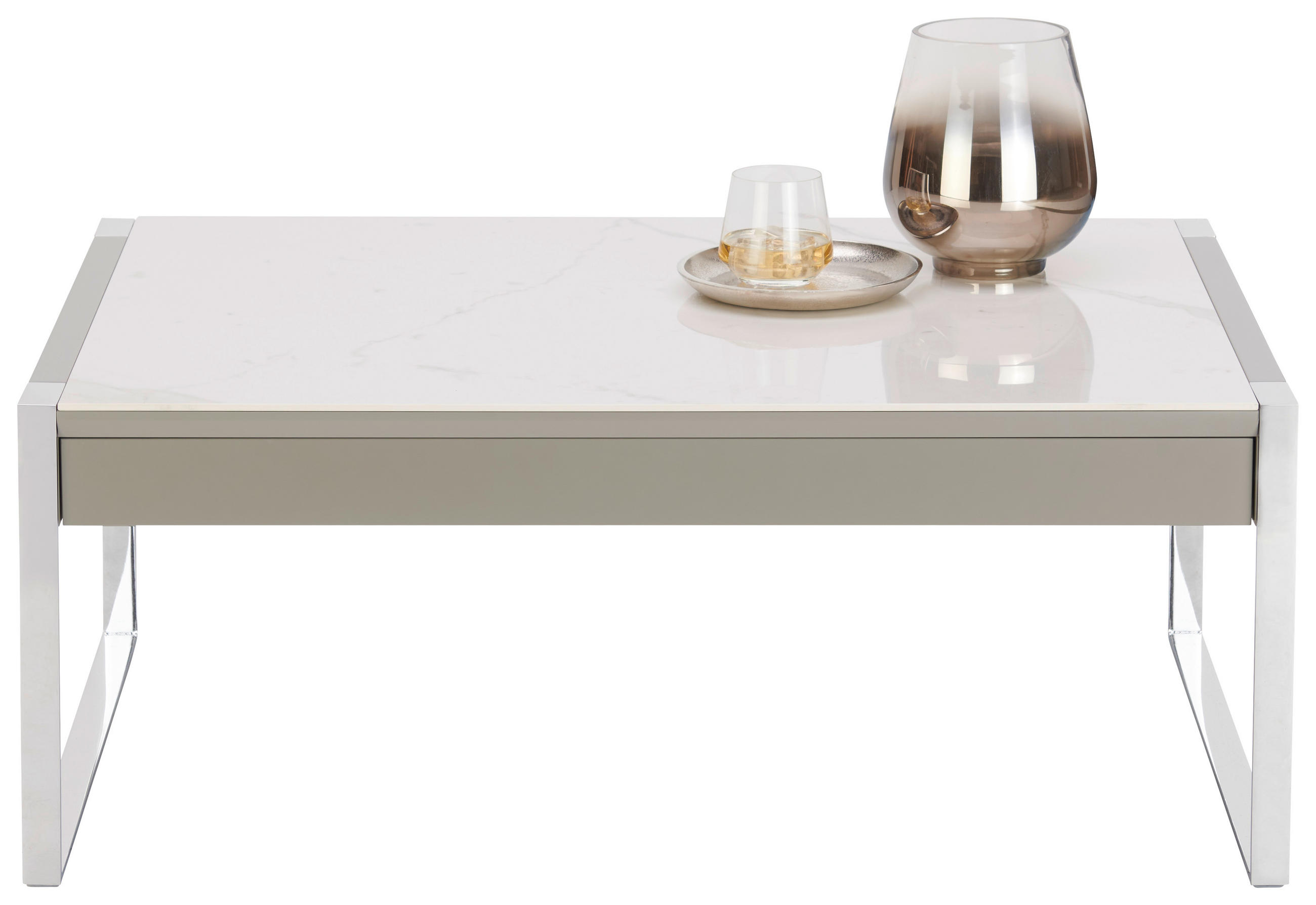 COUCHTISCH 96/65/38 cm rechteckig Taupe  - Taupe, Design, Keramik/Holzwerkstoff (96/65/38cm)