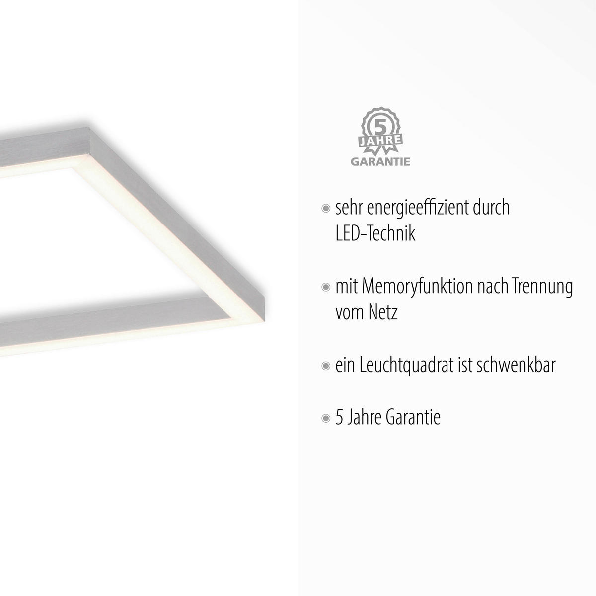 LED-DECKENLEUCHTE 75/45/7,3 cm   - Silberfarben, Basics, Kunststoff/Metall (75/45/7,3cm)
