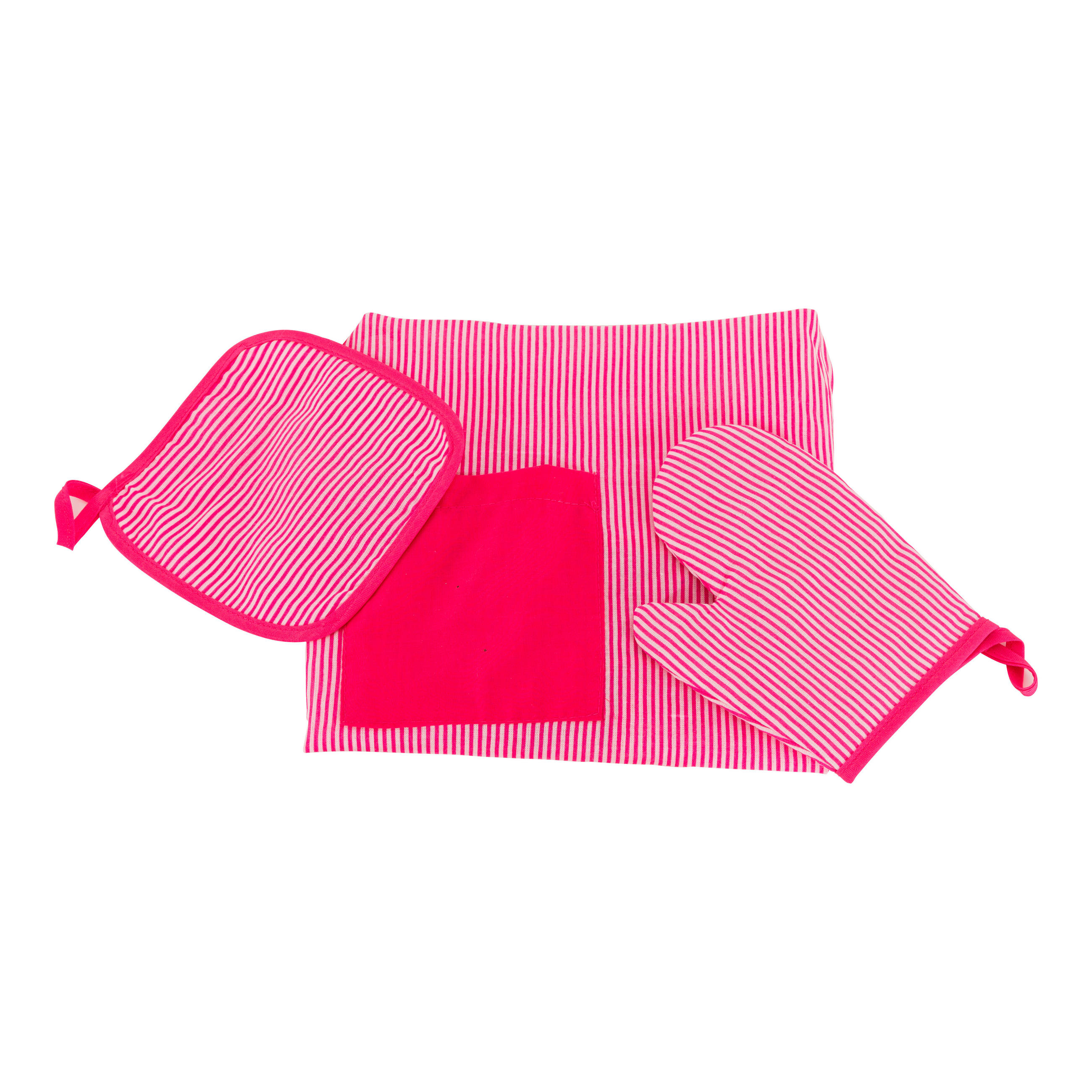 DĚTSKÉ KUCHYŇSKÉ NÁČINÍ - růžová, Basics, dřevo/textil (21/24.5/3cm) - My Baby Lou