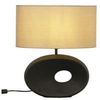 BORDSLAMPA 55/21/55 cm   - svart/cremefärgad, Design, metall/textil (55/21/55cm)