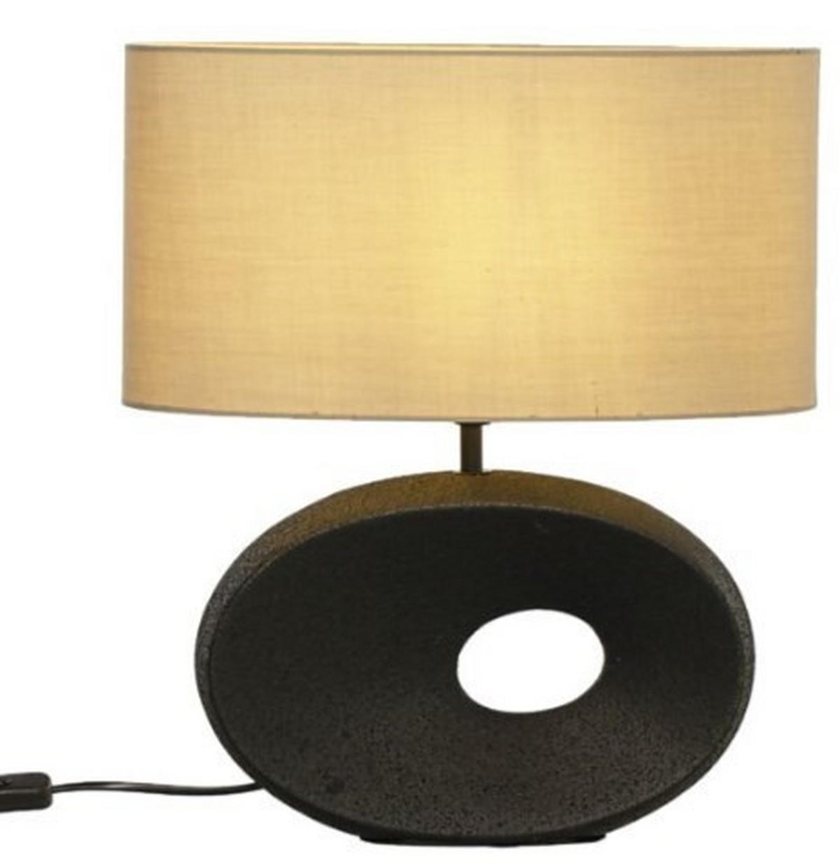 BORDSLAMPA 55/21/55 cm   - svart/cremefärgad, Design, metall/textil (55/21/55cm)