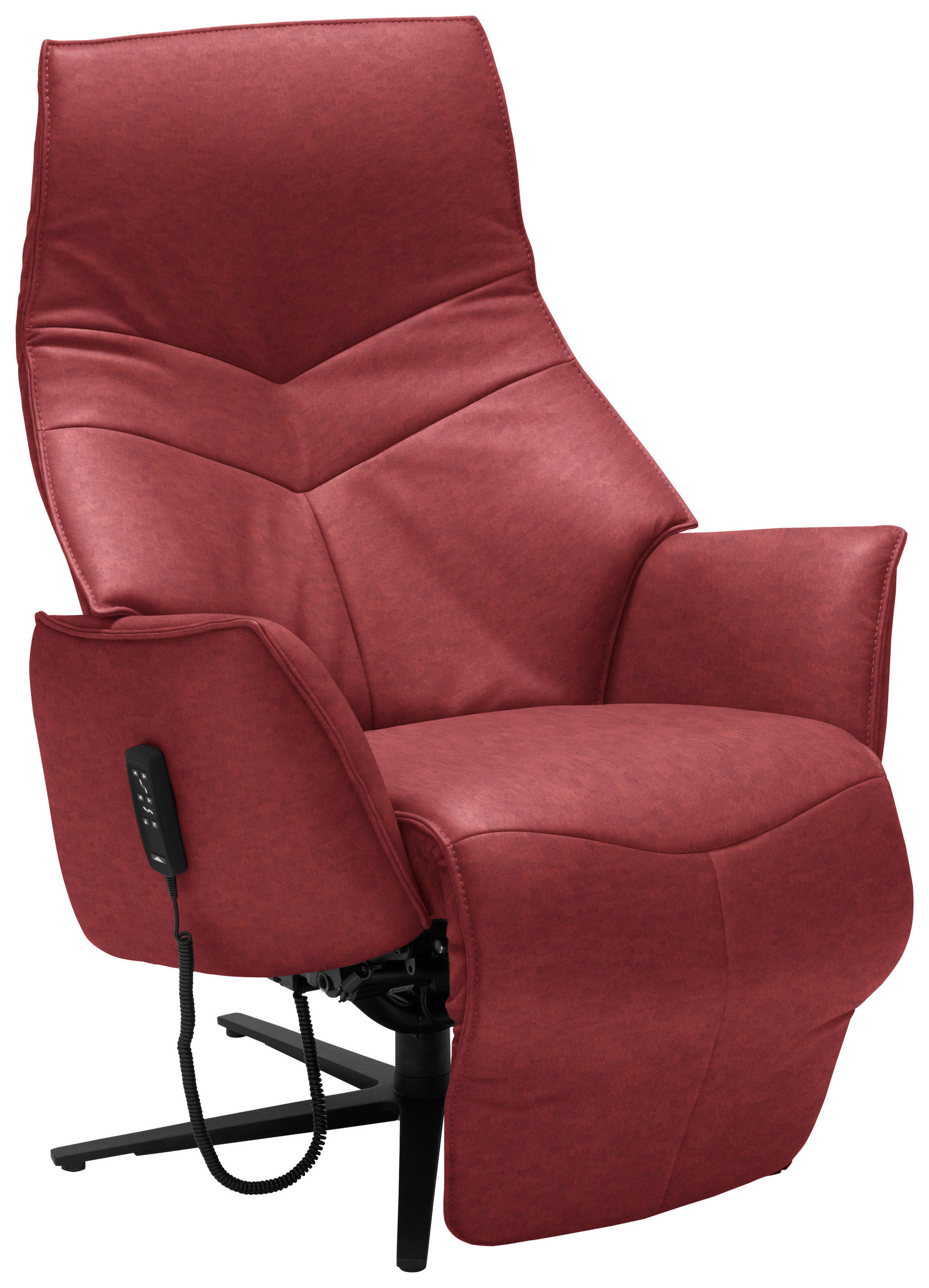 RELAXSESSEL in Leder Rot  - Anthrazit/Rot, Design, Leder/Metall (74/84/113cm) - Himolla