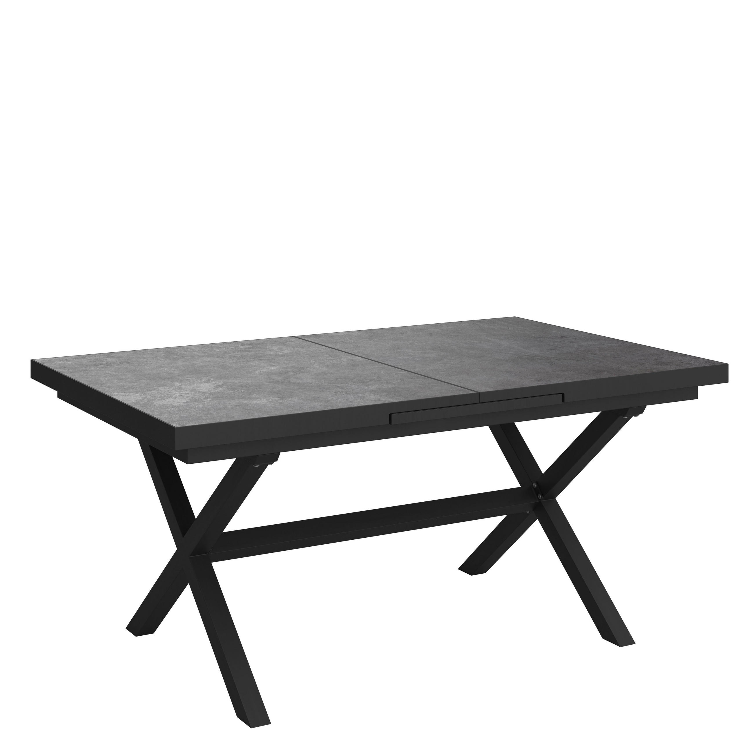 GARTENTISCH 160-210/100/76 cm  - Dunkelgrau/Anthrazit, Basics, Keramik/Metall (160-210/100/76cm) - Amatio