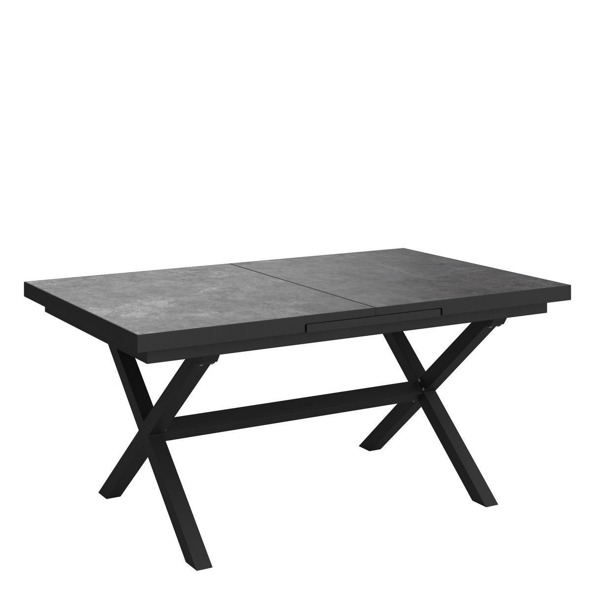 GARTENTISCH 160-210/100/76 cm  - Dunkelgrau/Anthrazit, Basics, Keramik/Metall (160-210/100/76cm) - Amatio