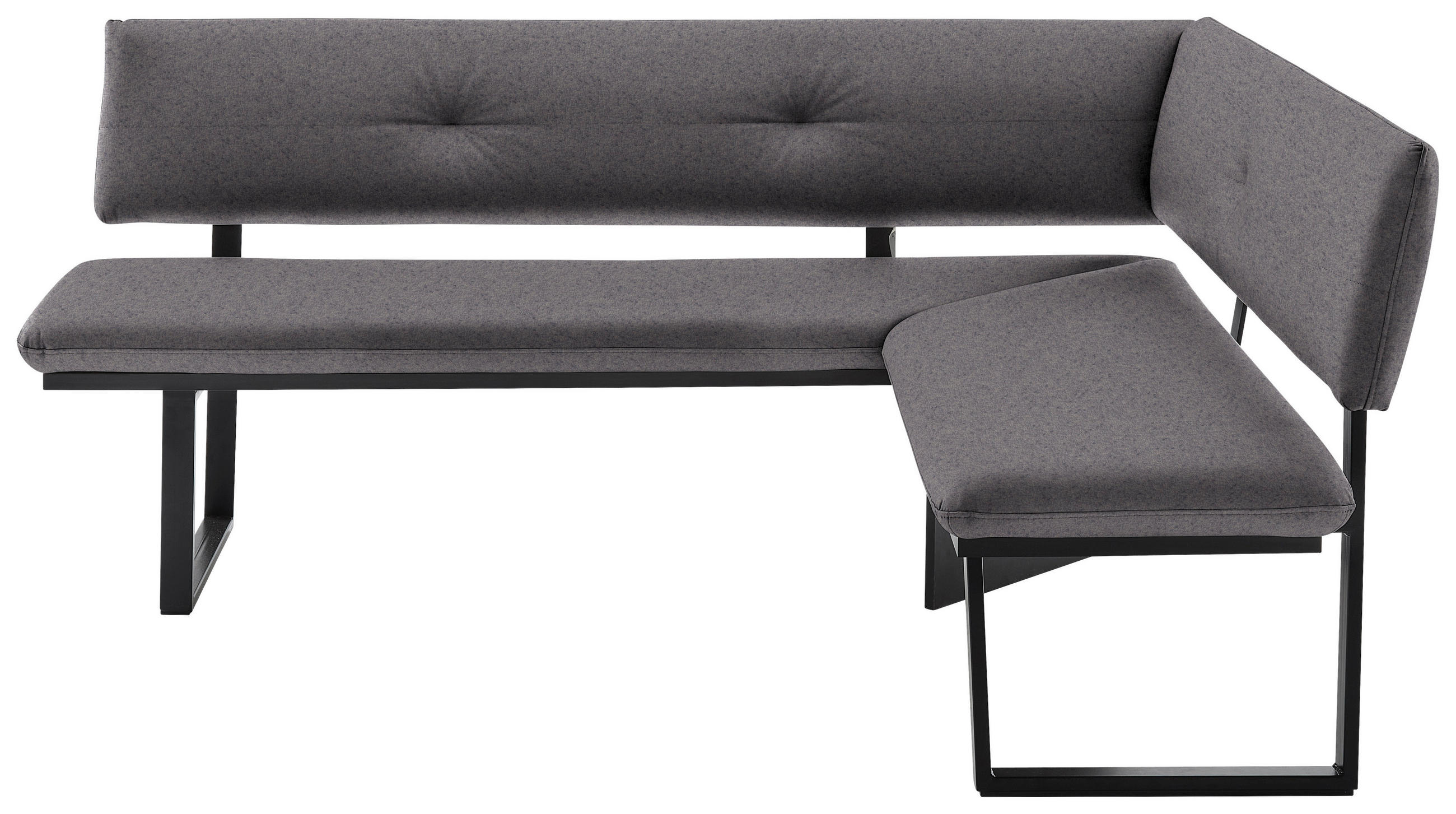 ECKBANK 180/140 cm  in Grau, Schwarz  - Schwarz/Grau, MODERN, Textil/Metall (180/140cm) - Cantus